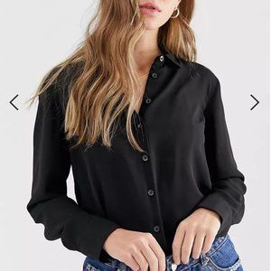 New Look button down shirt in black